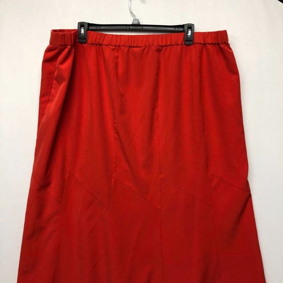 Catherines Black Label Women Skirt Plus Size 3X Flare Midi Red B242 -14 - Picture 13 of 16